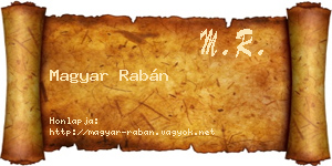 Magyar Rabán névjegykártya